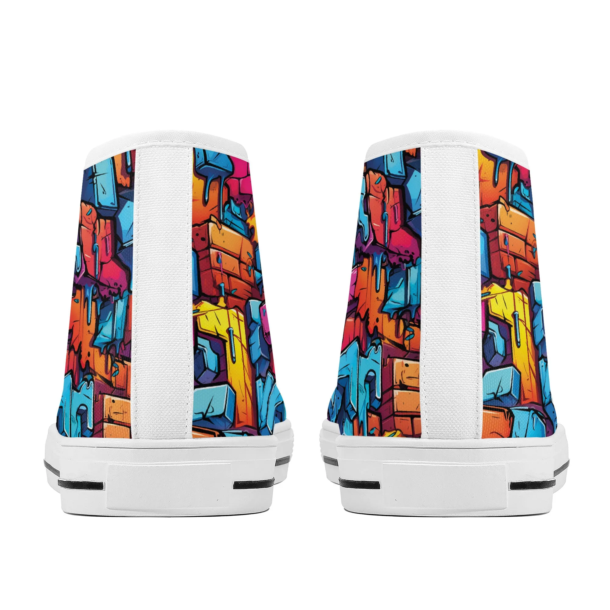 3D Abstract Street Graffiti Converse Style High Tops