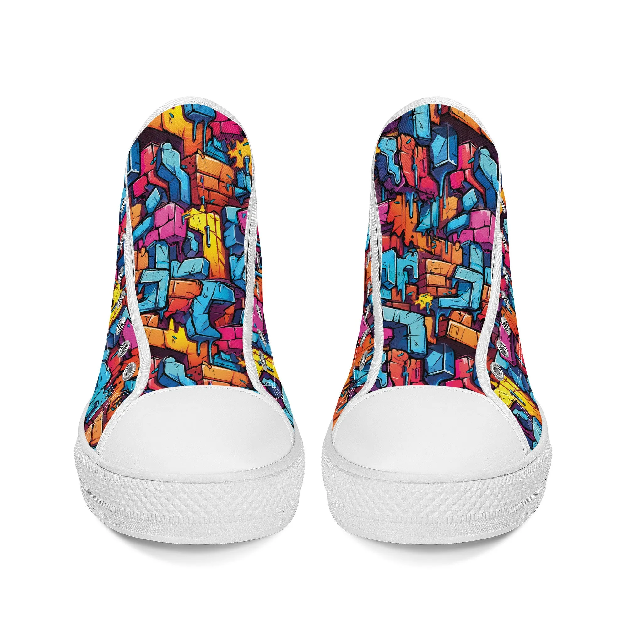 3D Abstract Street Graffiti Converse Style High Tops