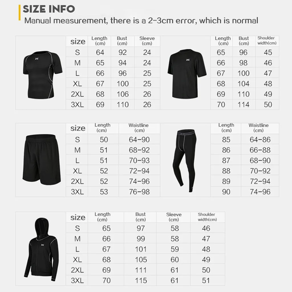 5 Pcs/Set Men's Tracksuit Gym Fitness Compression