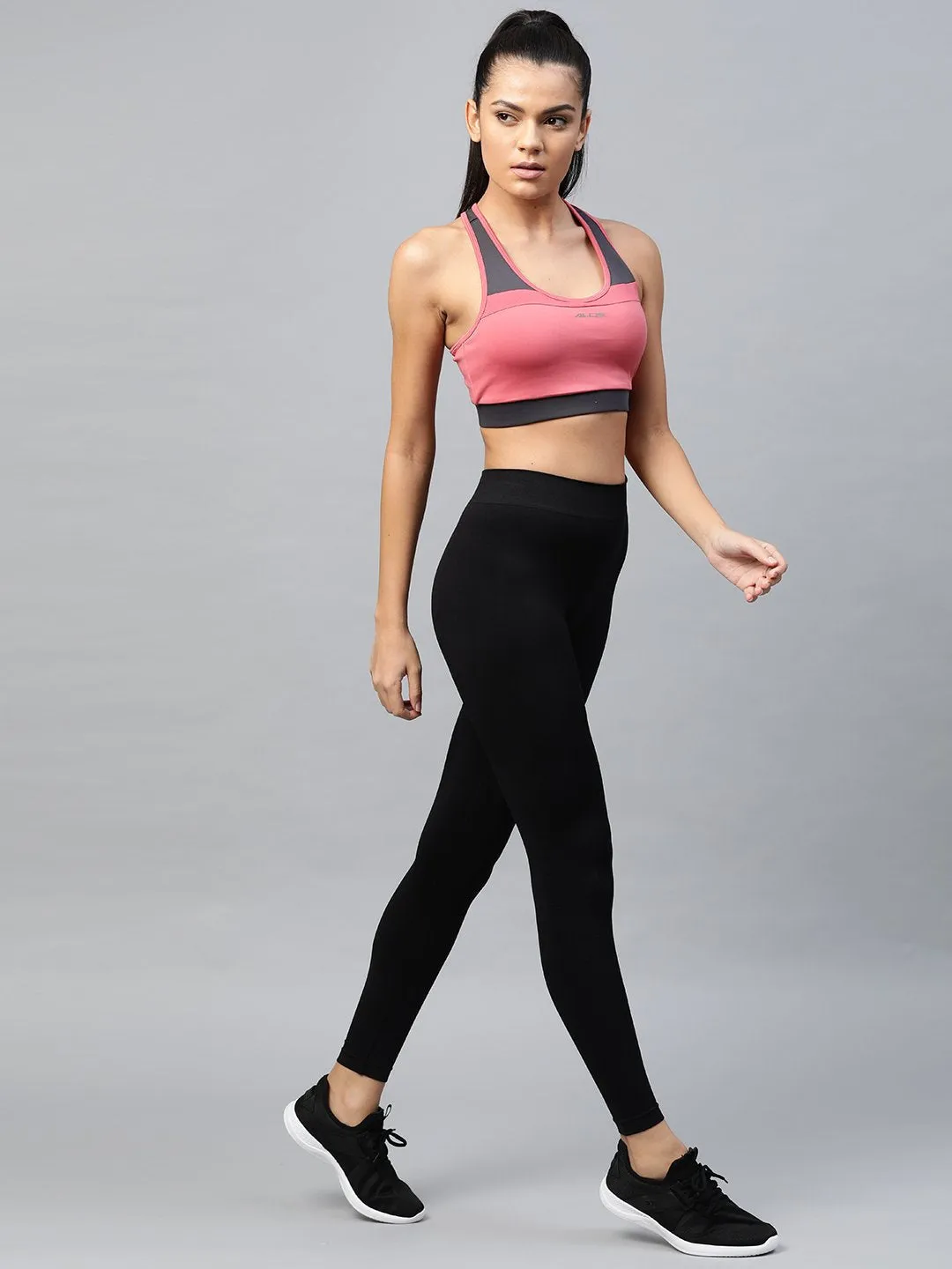 Alcis Women Pink Full Coverage Lightly Padded Workout Bra