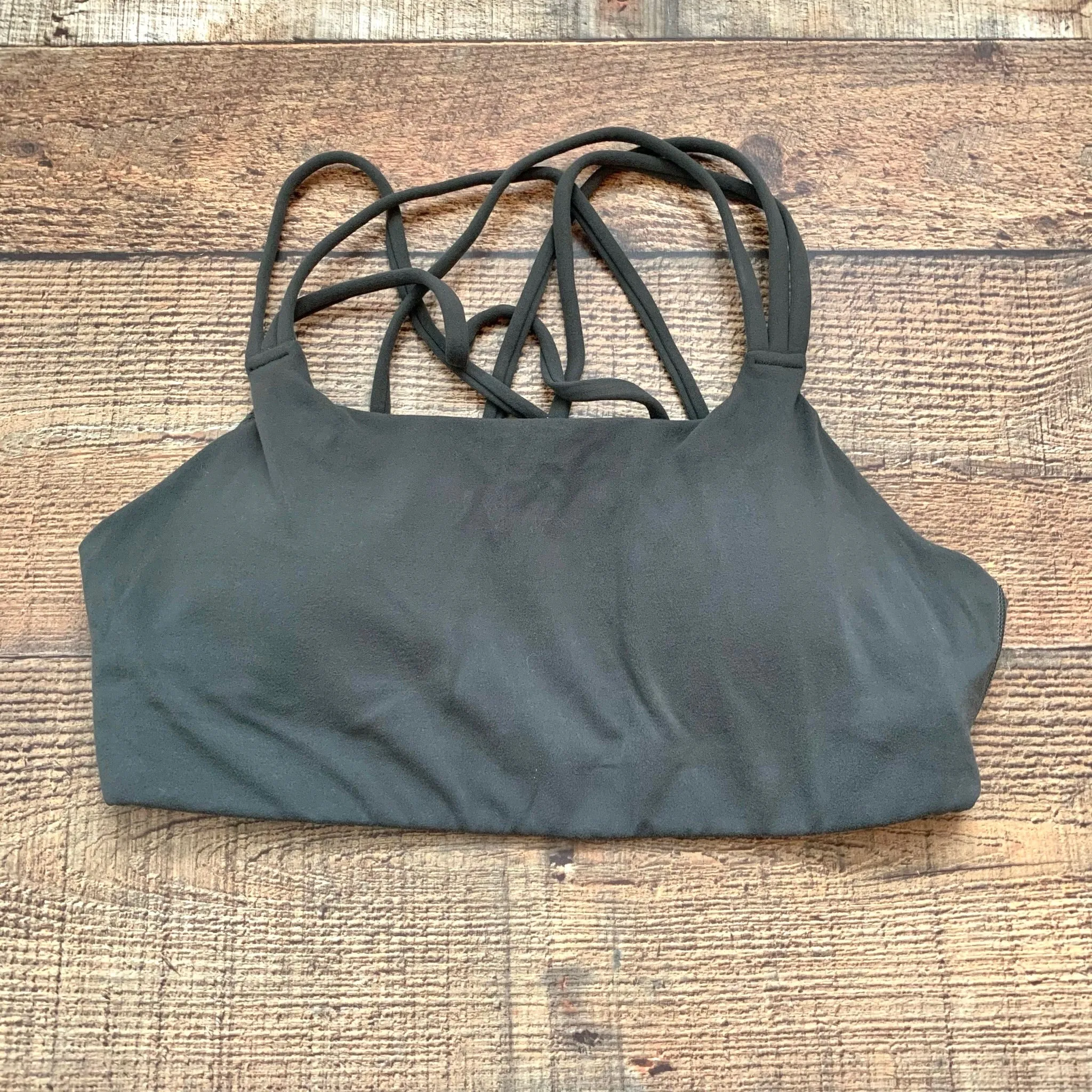 Athleta Charcoal Grey Hyper Focused Criss Cross Back Padded Sports Bra- Size S