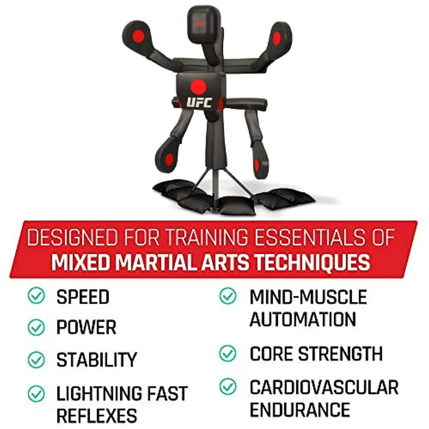 BAS UFC Body Action System - Fully Adjustable Punching & Kicking Pads - Martial Arts Training: MMA, Boxing, Karate, Muay Thai & More!