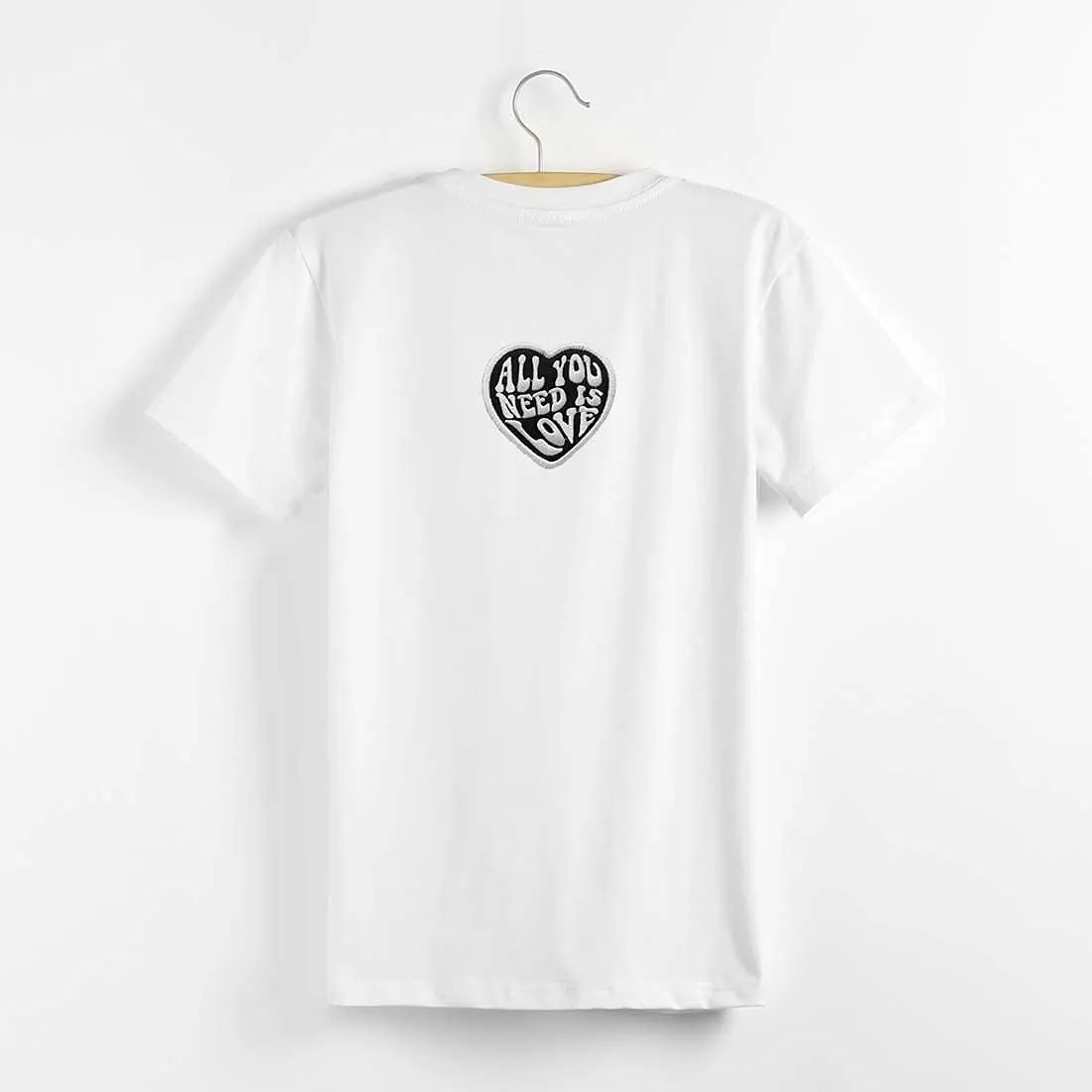Black All You Need Is Love Iron on Sew on Funny Patch for Kids,Teens, Adult Clothes Jacket Jeans T-Shirts Pants Shoes Dog Harness- Dia.3.15 Inch