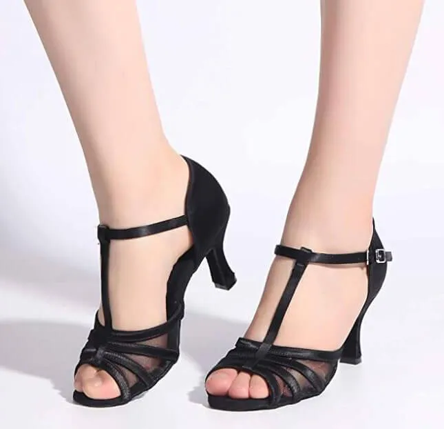 Black Mesh Ballroom Dance Shoes Salsa Latin Dance Shoes