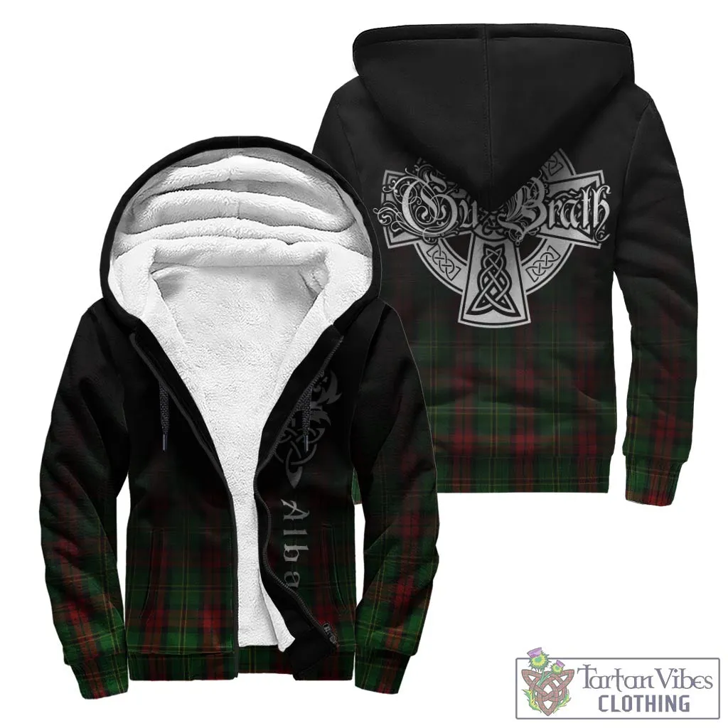 Blackstock Hunting Tartan Sherpa Hoodie Featuring Alba Gu Brath Family Crest Celtic Inspired