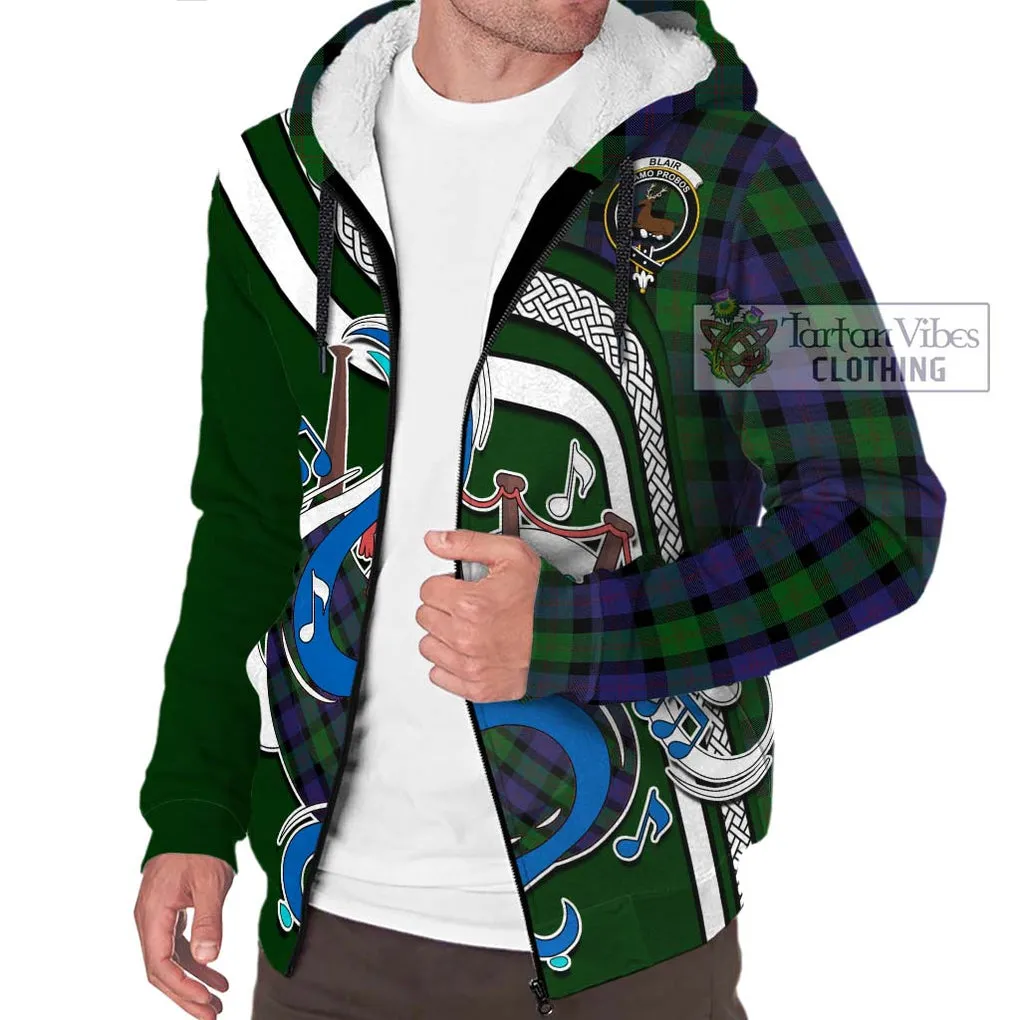 Blair Tartan Sherpa Hoodie with Epic Bagpipe Style