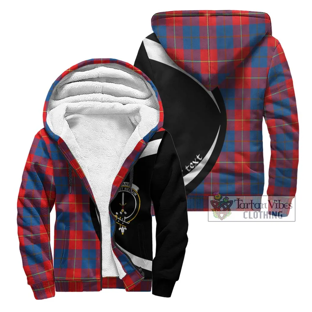 Blane Tartan Sherpa Hoodie with Family Crest Circle Style