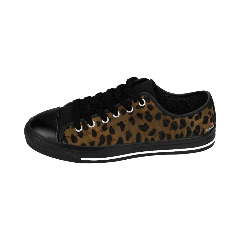Brown Cheetah Print Women's Sneakers, Animal Print Best Tennis Casual Shoes For Women (US Size: 6-12)