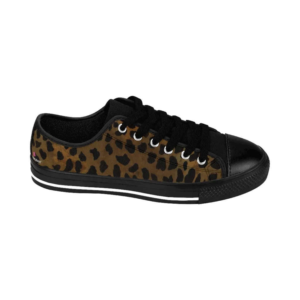 Brown Cheetah Print Women's Sneakers, Animal Print Best Tennis Casual Shoes For Women (US Size: 6-12)