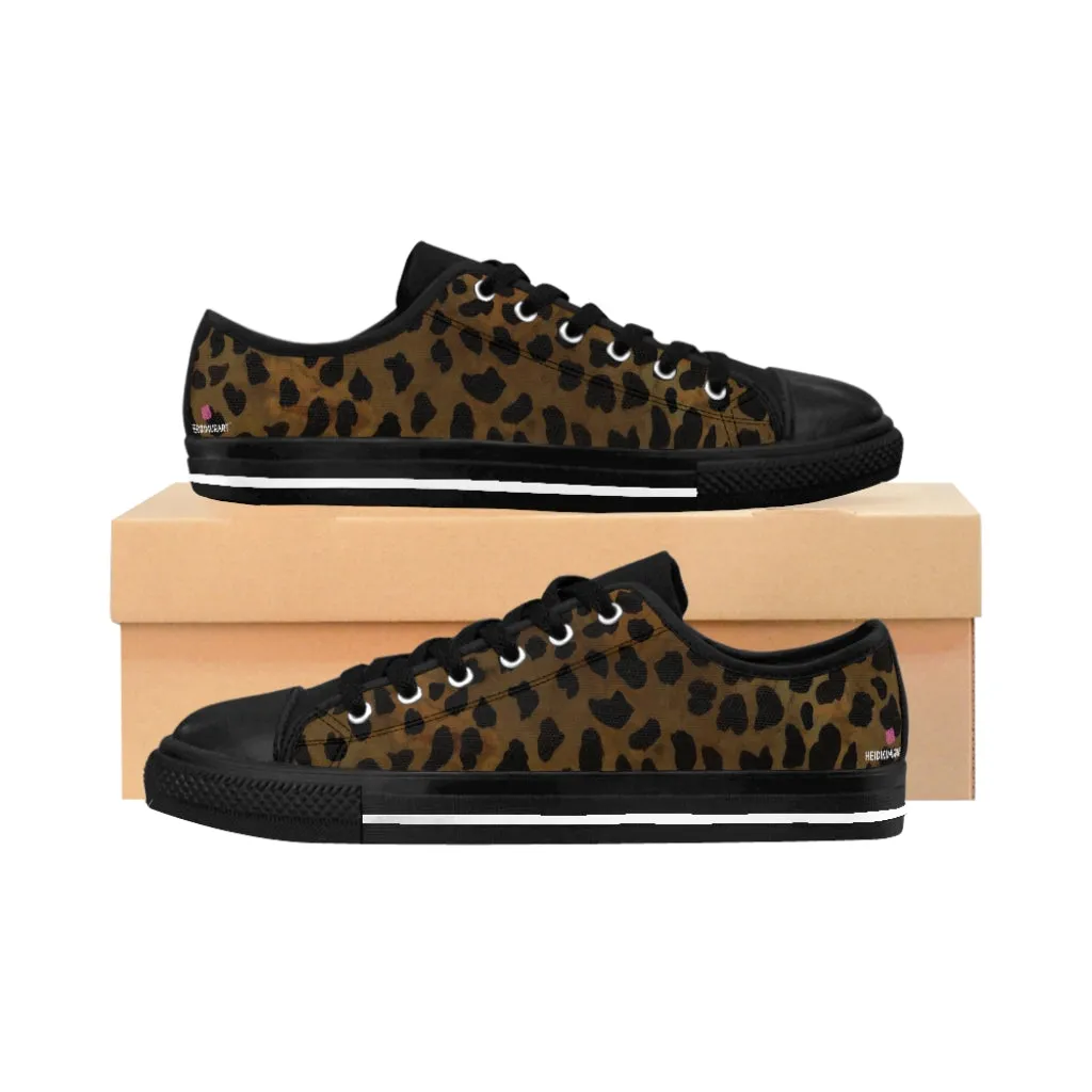 Brown Cheetah Print Women's Sneakers, Animal Print Best Tennis Casual Shoes For Women (US Size: 6-12)