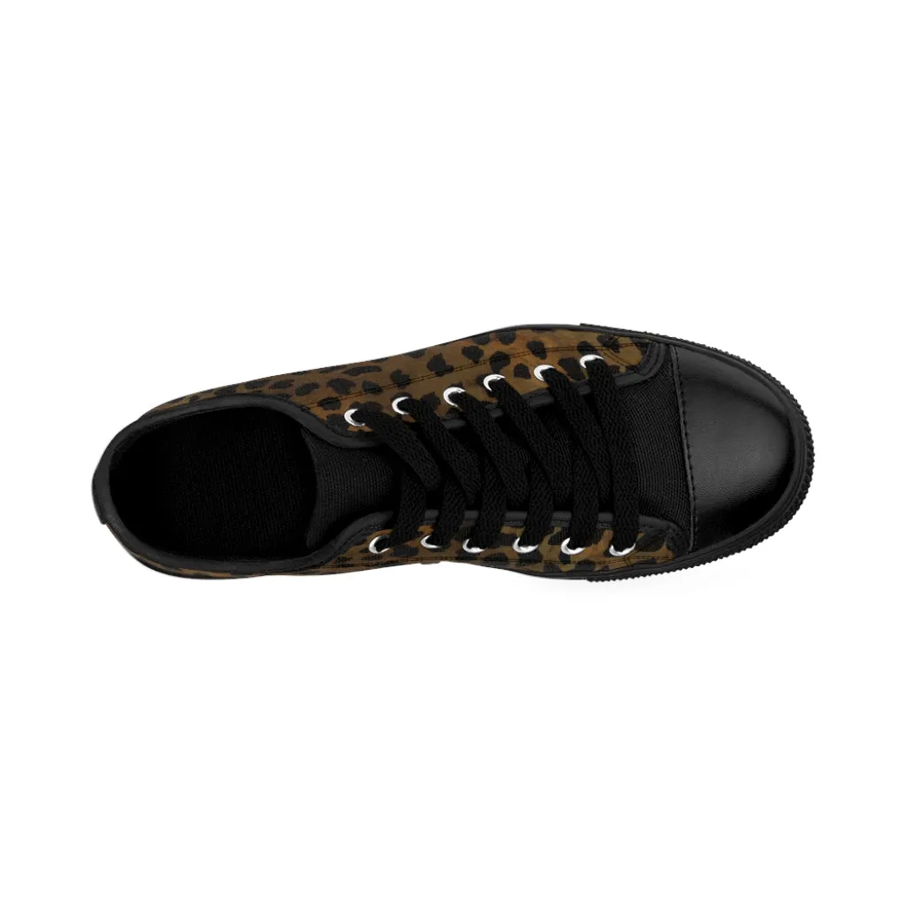 Brown Cheetah Print Women's Sneakers, Animal Print Best Tennis Casual Shoes For Women (US Size: 6-12)