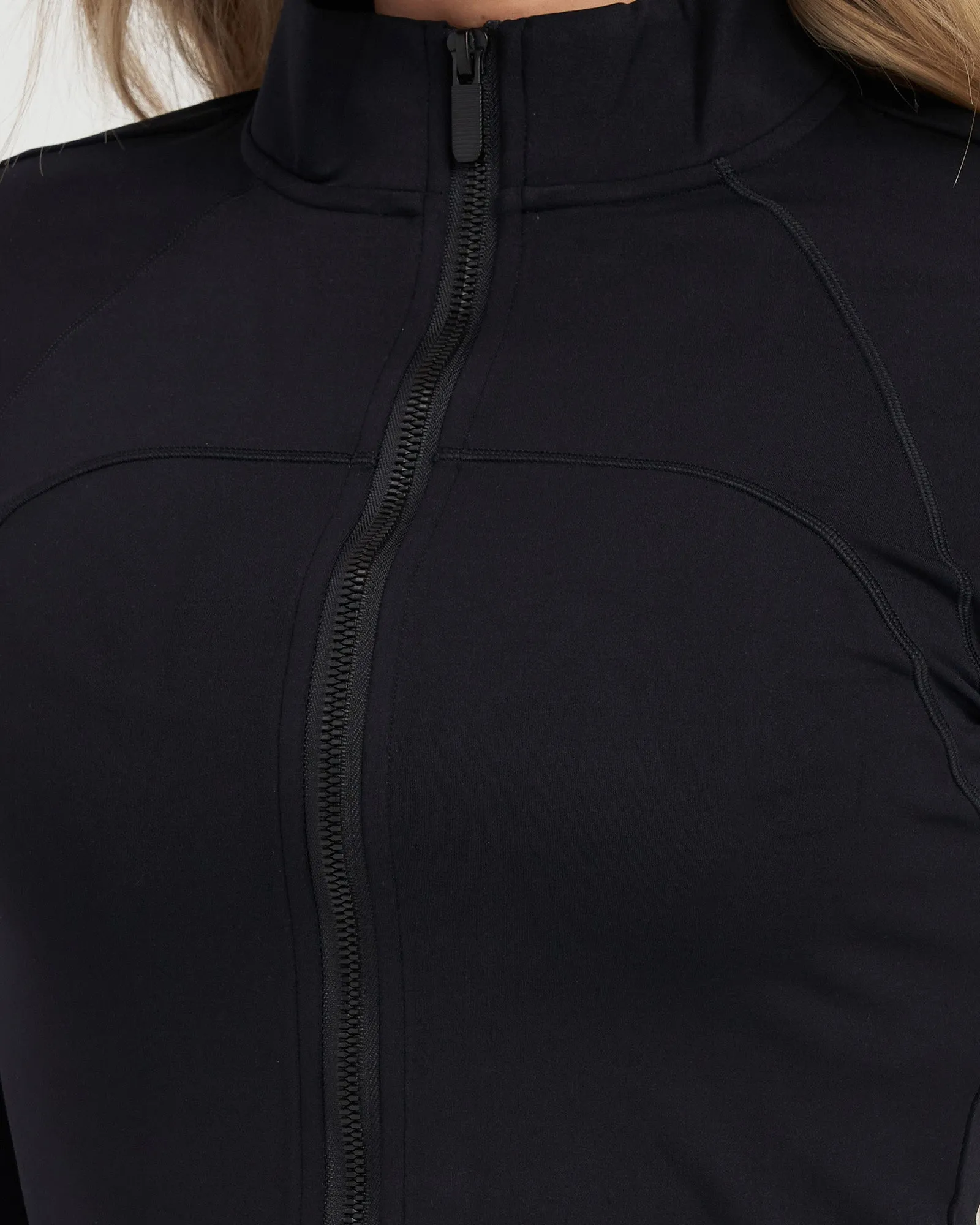 Core Trainer Crop Zip Jacket Black