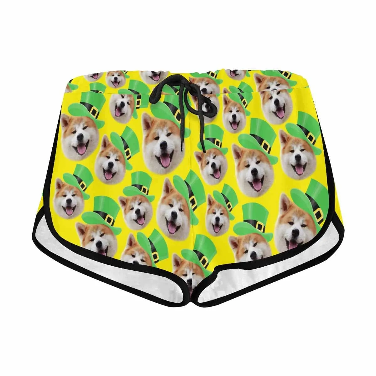 Custom Face Pet Dog Hat Beach Board Shorts Swim Trunks Personalized Women's Casual Yoga Shorts