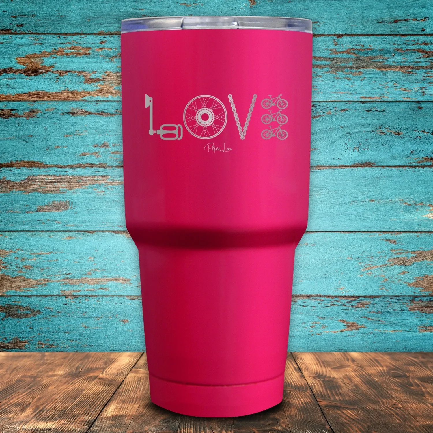 Cycling Love Coated Drinkware
