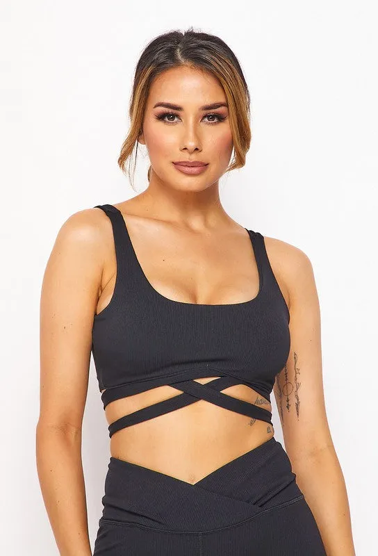 GET IT TOGETHER Sports Bra Wrap Tie Activewear Bra