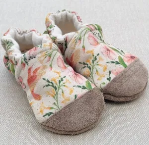 Hummingbird Floral Organic Baby Slippers