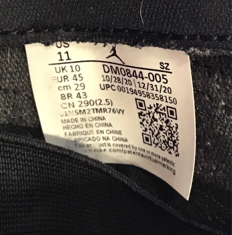 Jordan Men's Air Jordan 11 Black Running Athletic Shoes - Size 11