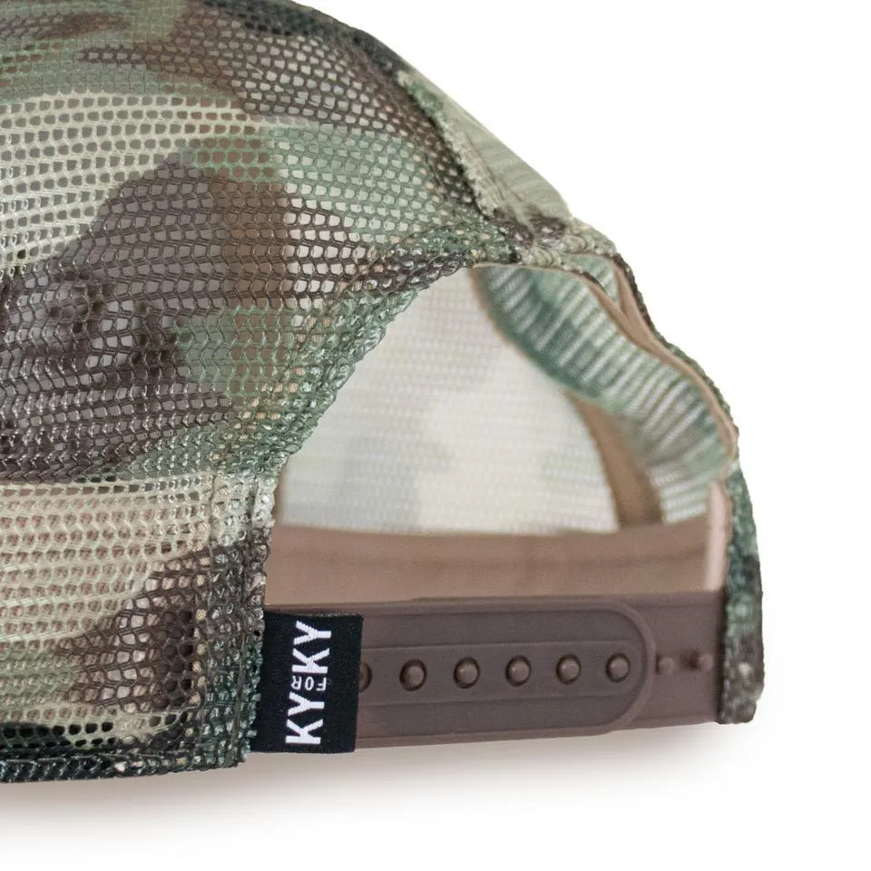 Kentucky Kicks Ass Trucker Hat (Camo)
