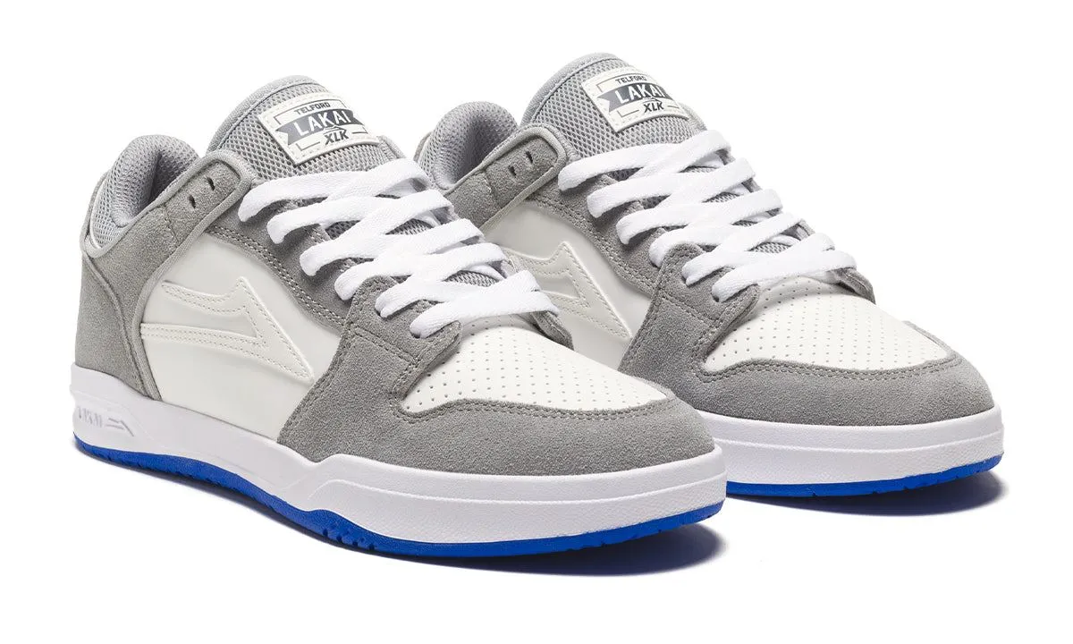 Lakai Telford Low Skate Shoes - Grey / Blue UV