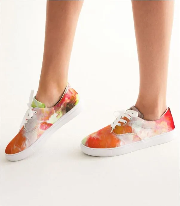 Low Top Sneakers for Girls- Tie Dye Art Design. Casual Printed Canvas Shoes for Women. WickedYo