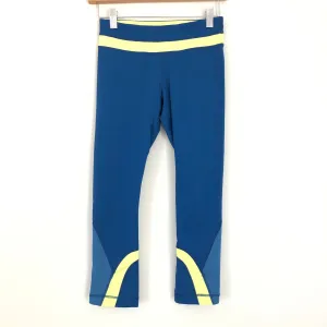Lululemon Blue & Neon Crop Legging - Size 4 (21” Inseam)