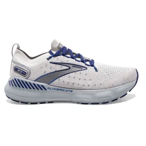 MENS BROOKS GLYCERIN STEALTHFIT GTS 20 - OYSTER/ALLOY/BLUE DEPTHS