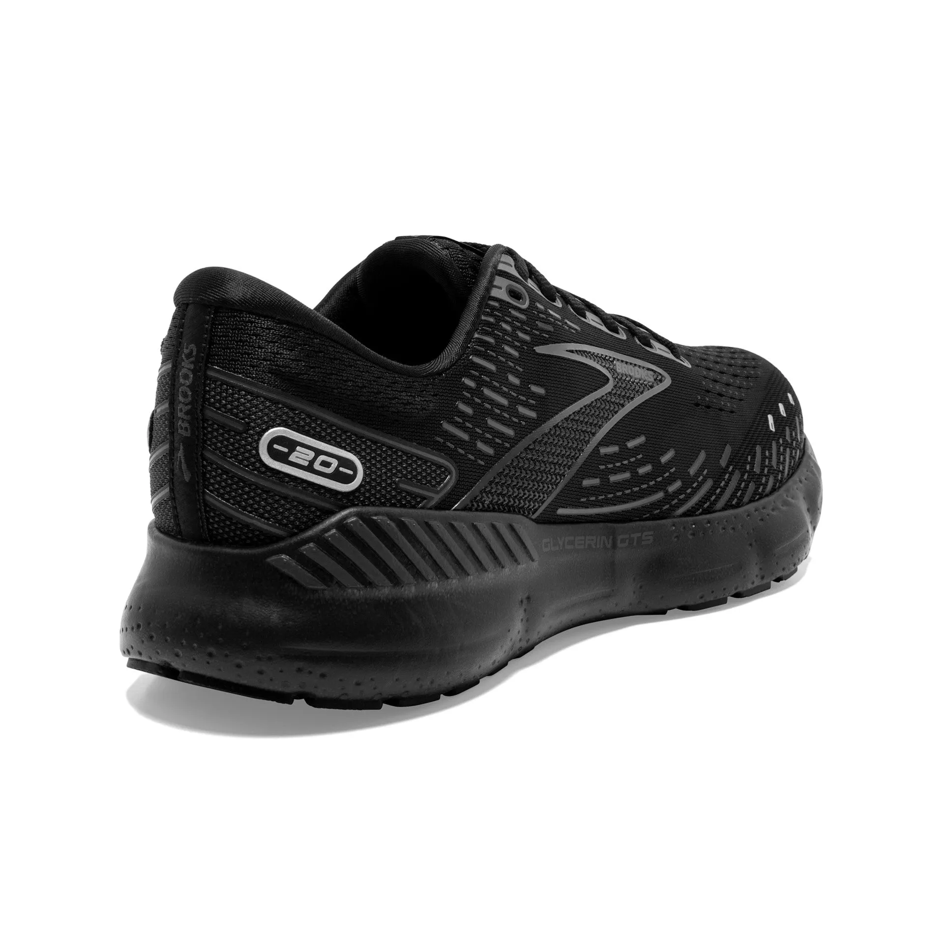 MENS BROOKS GLYCERINE GTS 20 - BLACK/BLACK/EBONY