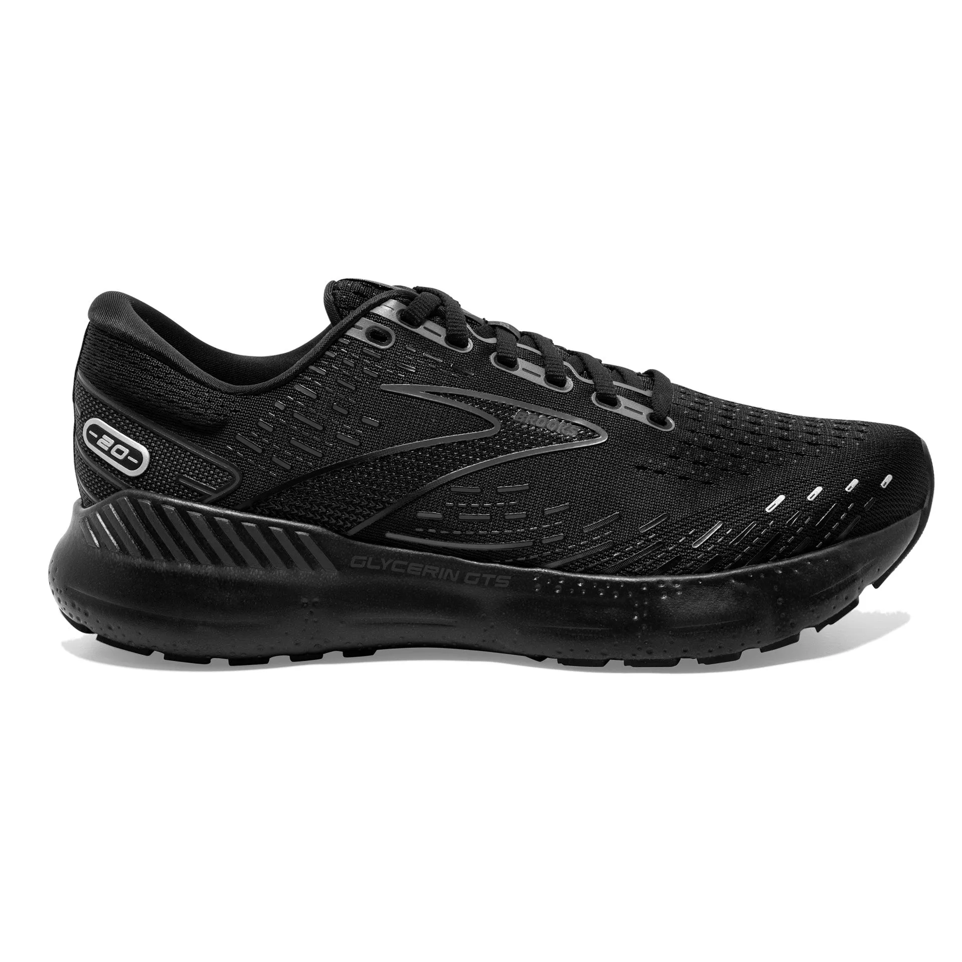 MENS BROOKS GLYCERINE GTS 20 - BLACK/BLACK/EBONY