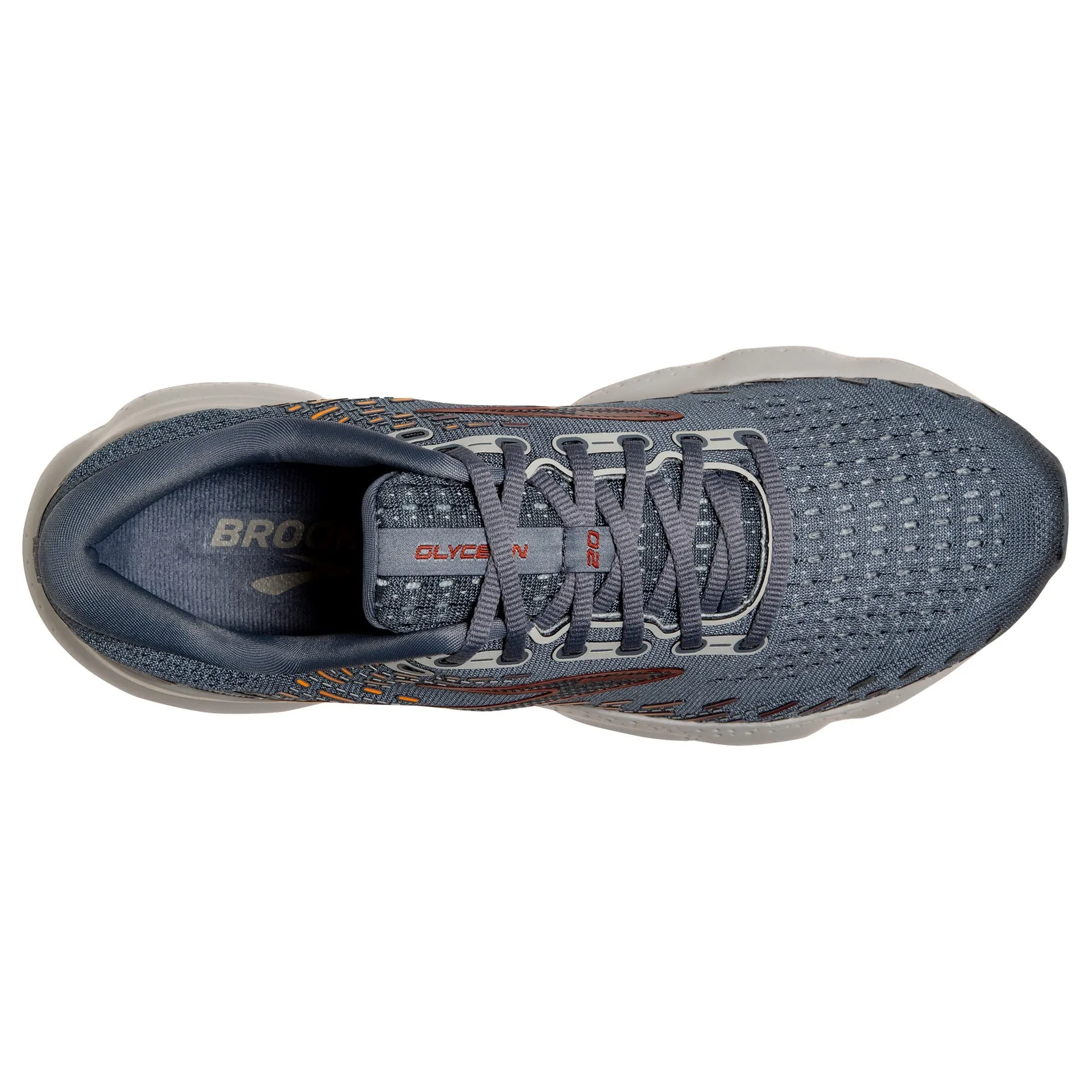 MENS BROOKS GYCERINE 20 - GREY/CHILI OIL/ORANGE
