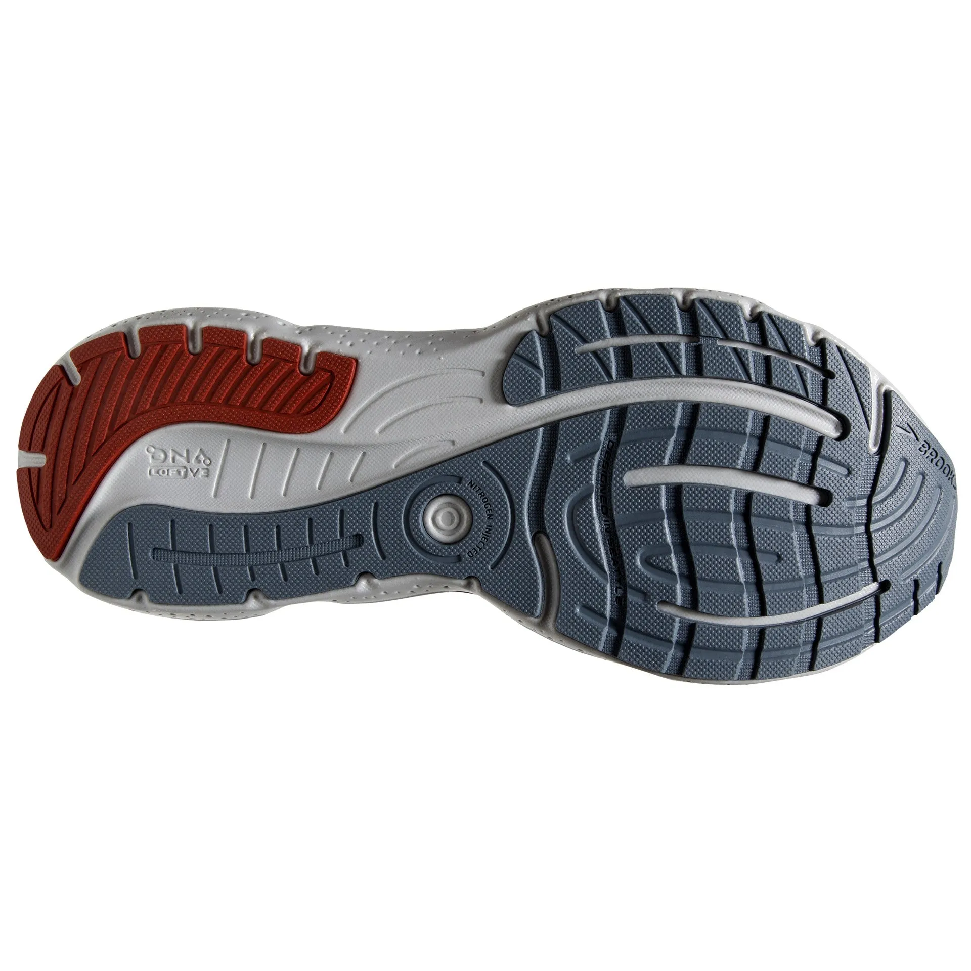 MENS BROOKS GYCERINE 20 - GREY/CHILI OIL/ORANGE