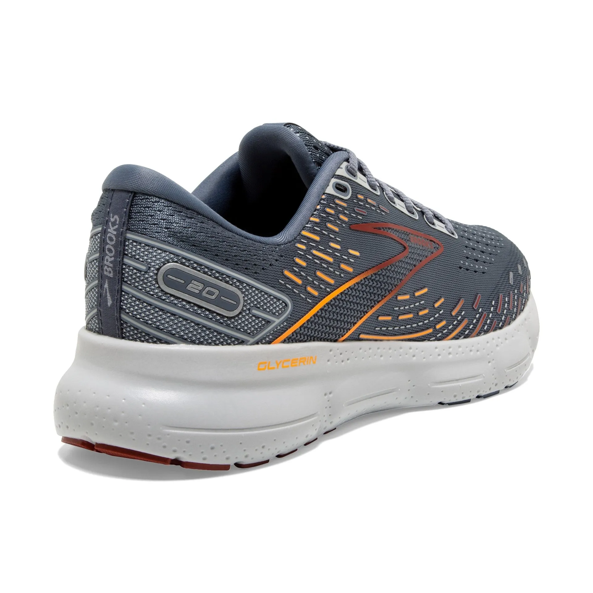 MENS BROOKS GYCERINE 20 - GREY/CHILI OIL/ORANGE