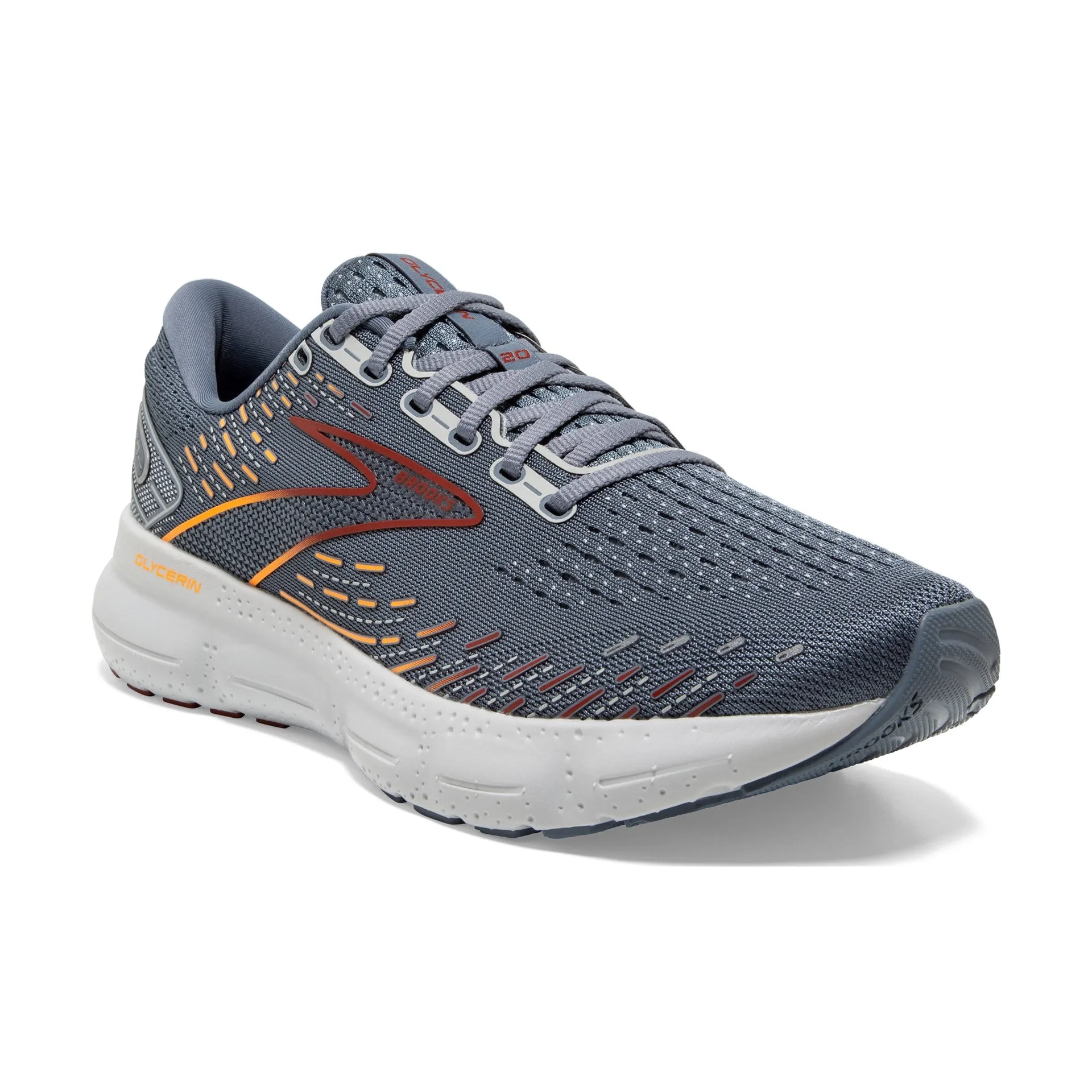 MENS BROOKS GYCERINE 20 - GREY/CHILI OIL/ORANGE