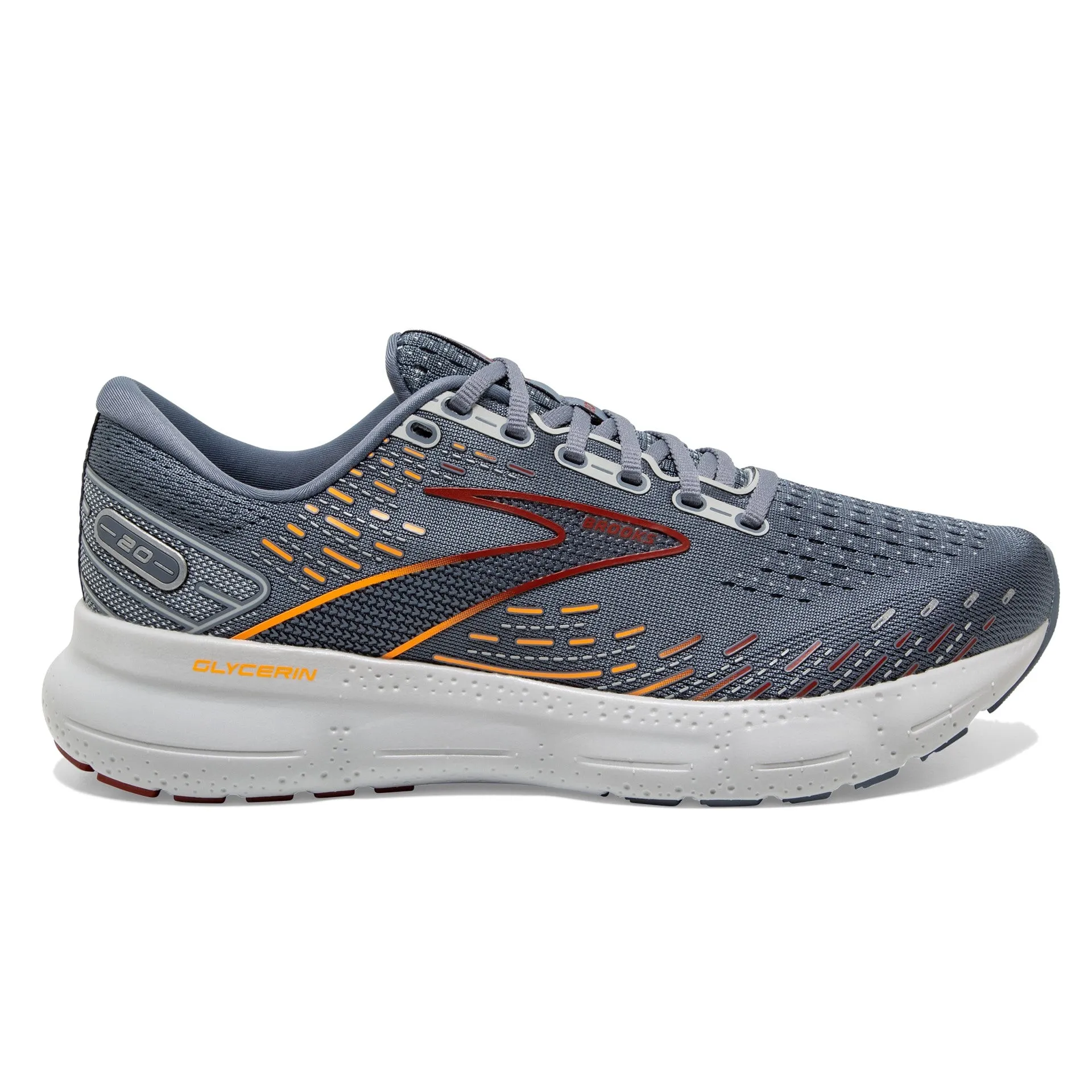 MENS BROOKS GYCERINE 20 - GREY/CHILI OIL/ORANGE
