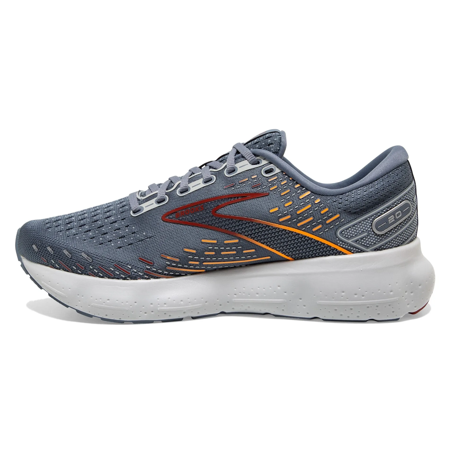 MENS BROOKS GYCERINE 20 - GREY/CHILI OIL/ORANGE