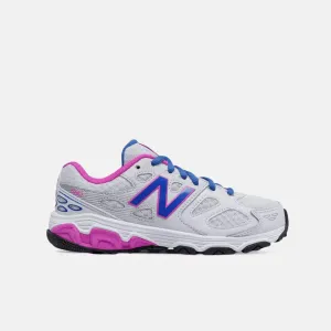 New Balance KR680FBY Mid Mesh Tennis Shoe - White/Pink