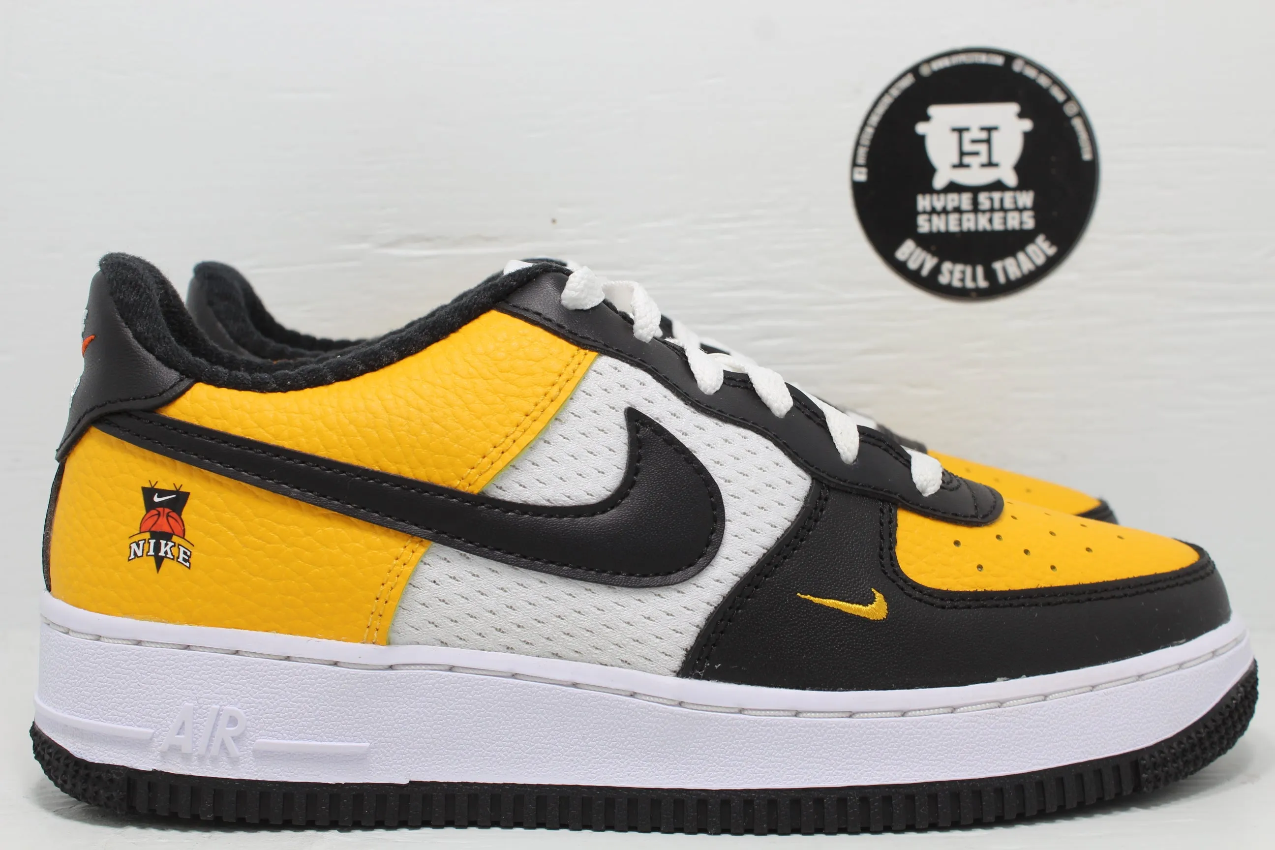 Nike Air Force 1 Low Black Gold Jersey Mesh (GS)