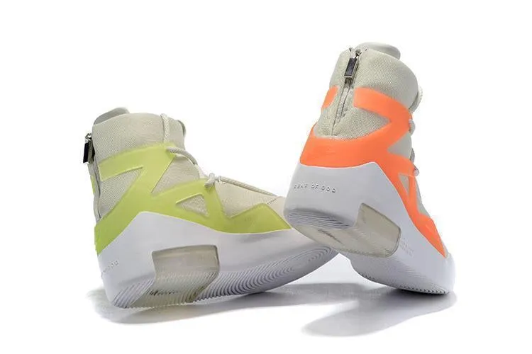 Nike Air Jordan Fear Of God 1 Grey Orang Yellow White Shoes Basketball Men !!! CYBER MONDAY SALE !!!