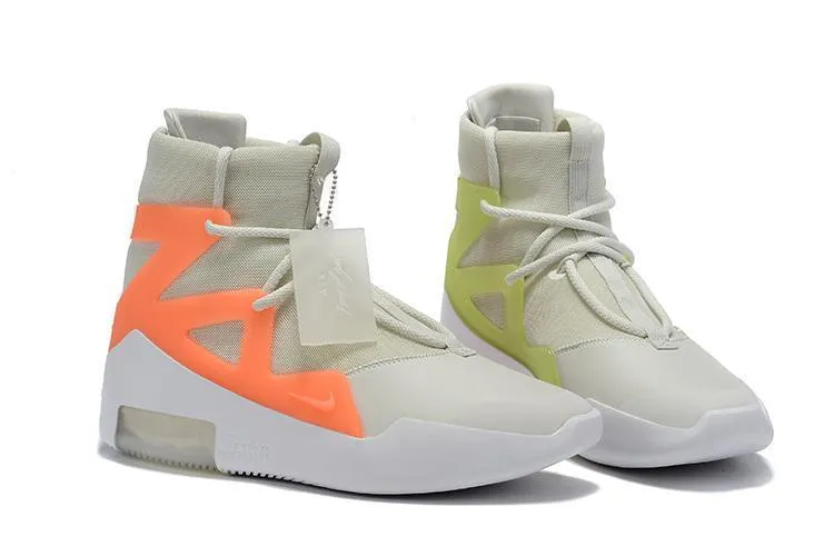 Nike Air Jordan Fear Of God 1 Grey Orang Yellow White Shoes Basketball Men !!! CYBER MONDAY SALE !!!
