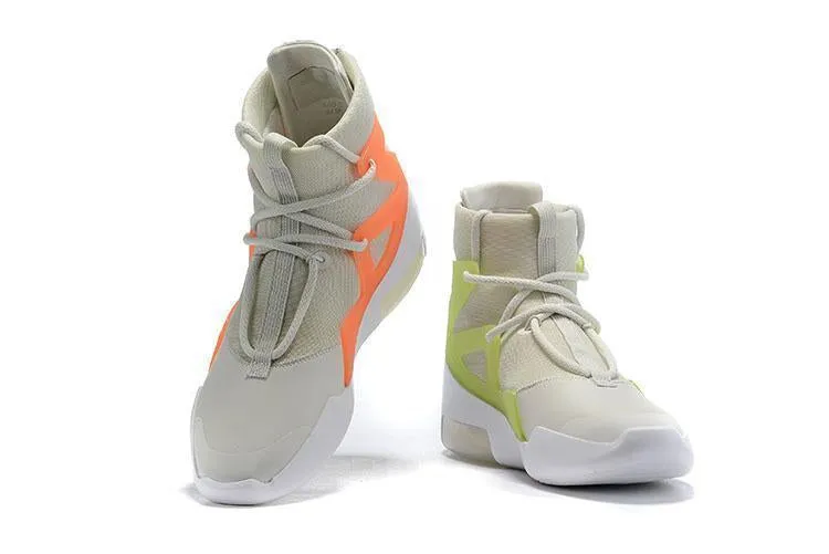 Nike Air Jordan Fear Of God 1 Grey Orang Yellow White Shoes Basketball Men !!! CYBER MONDAY SALE !!!