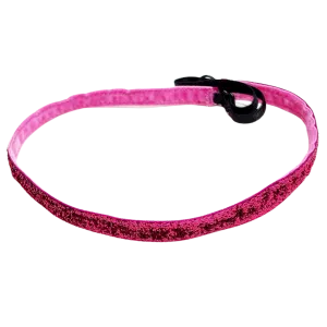 Pink Shimmer - Extra Skinny Adjustable Non Slip Workout Headband