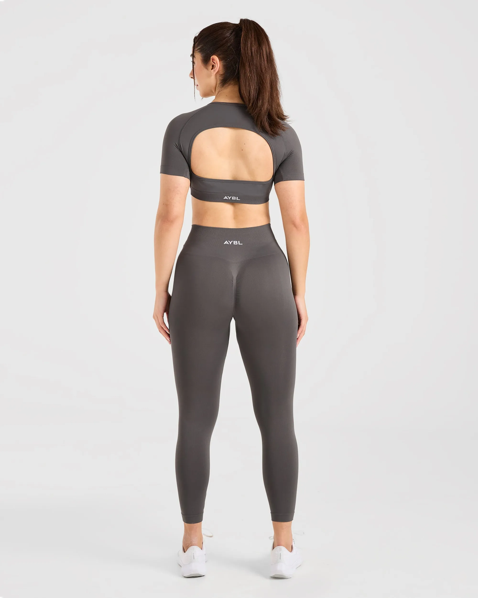 Power Seamless Crop Top - Charcoal