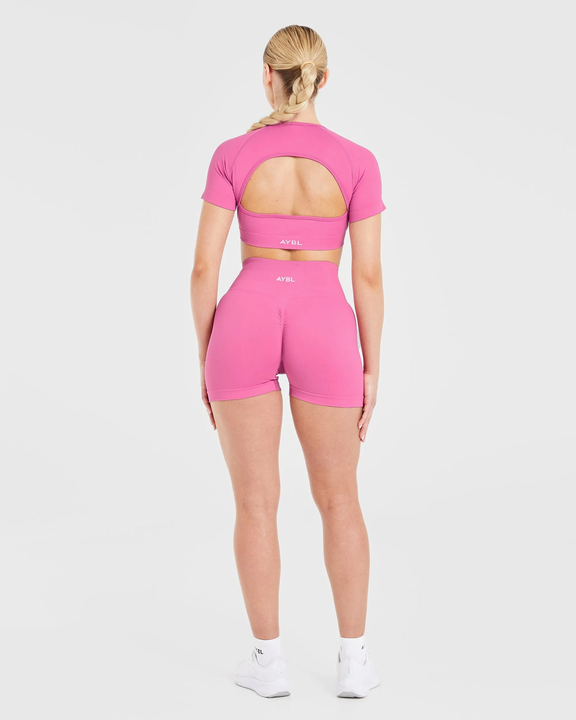 Power Seamless Crop Top - Pink