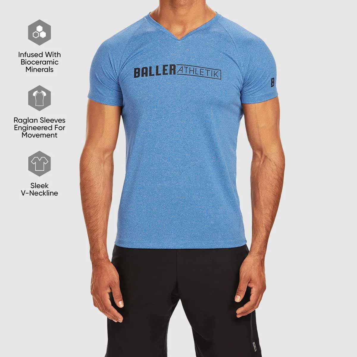 Raglan Fitted Tee - Blue