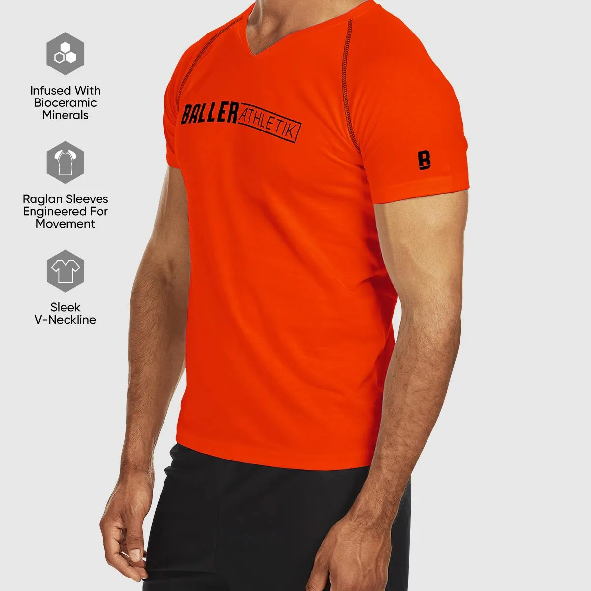 Raglan Fitted Tee - Neon Orange
