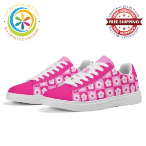 Retro Pink Flowered Skateboard Shoes