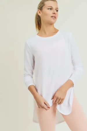 Rory Side Slit Long Sleeve - White