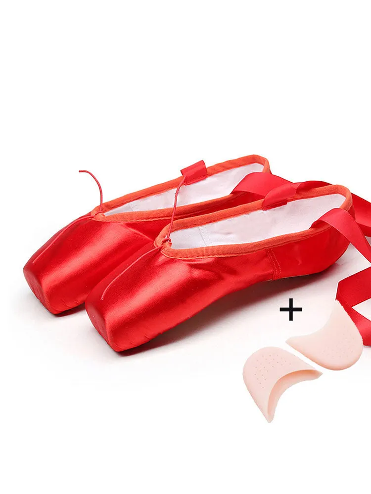 Satin Ballet Shoes Exercise Performance Shoes Hard Sole Pointe Shoes