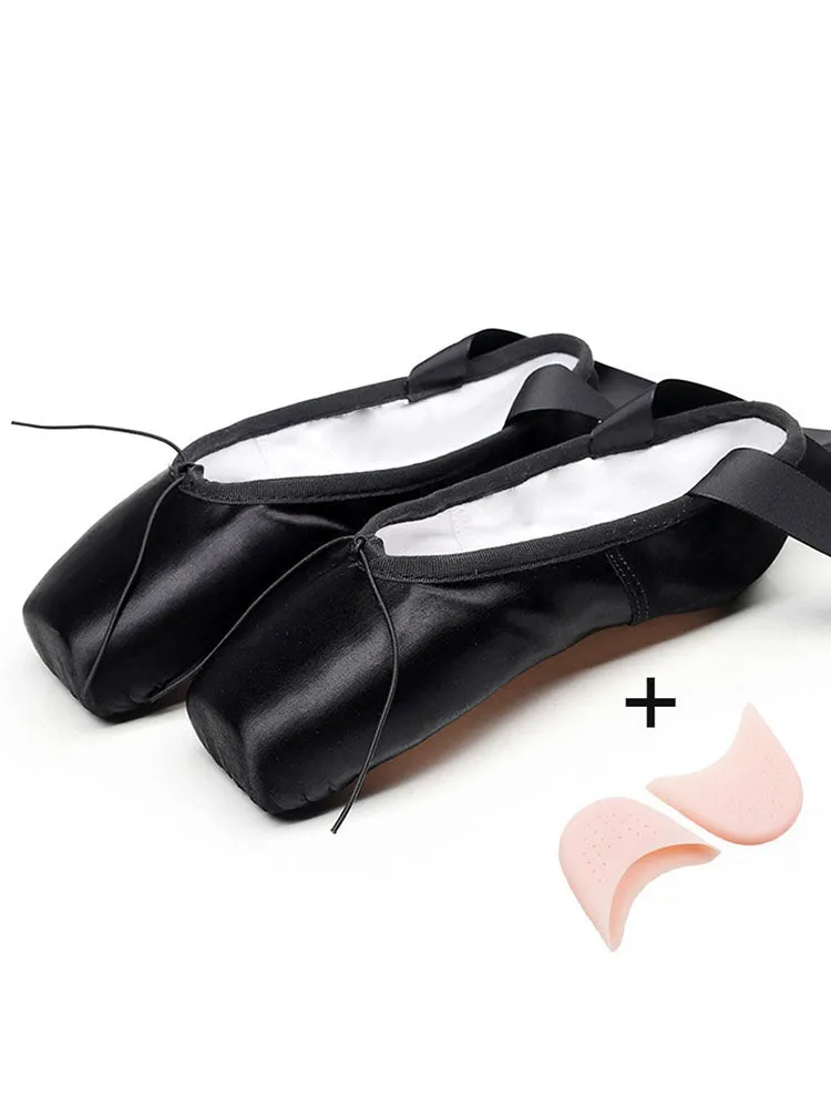 Satin Ballet Shoes Exercise Performance Shoes Hard Sole Pointe Shoes