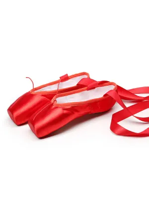 Satin Ballet Shoes Exercise Performance Shoes Hard Sole Pointe Shoes