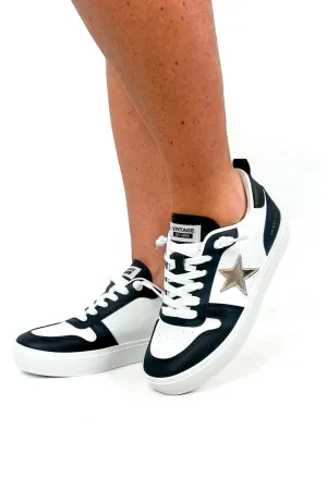 Tailgate Queen Midtop Sneakers by VH in Black/White